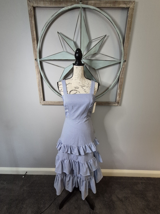 Red Dress Boutique Aura Dresses & Skirts - NWT Red Dress Boutique Aura Blue & White Striped Tiered Ruffle Midi Dress - S